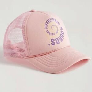 Urban Outfitters Coney Island Picnic Supersonic Sounds Pink Trucker Hat